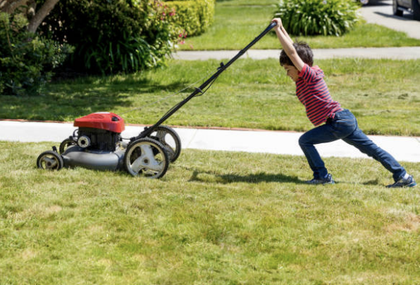 Pushing a lawn mower is harder for a kid than sending a push that will be read by your team